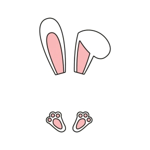 Easter Bunny Ears and Feet SVG, Easter SVG Cut File Bunnies SVG