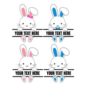 Easter Bunny Frame Monogram SVG, 4 Split Bunny SVG Bunnies SVG