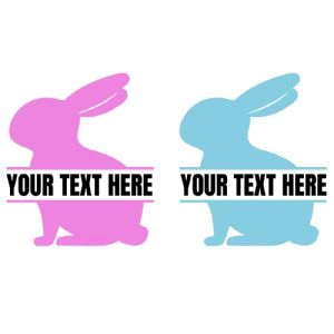 Easter Bunny Monogram SVG File, Easter Split Cut Files Bunnies SVG