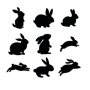 Easter Bunny SVG Bundle, Bunnies Silhouette SVG Files and Clipart Bunnies SVG