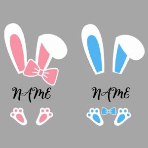 Easter Bunny Monogram for Boys & Girls SVG, Split Easter Bunny SVG Bunnies SVG