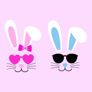 Bunny Sunglasses SVG, Easter Day SVG Cut File Bunnies SVG