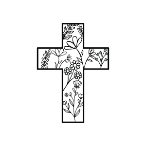 Easter Cross SVG, Floral Cross SVG Easter Day SVG