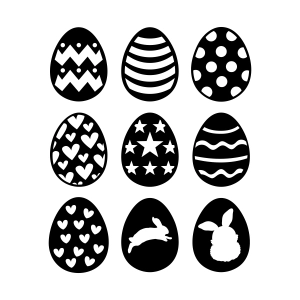 Easter Eggs SVG Bundle, Easter Cut & Clipart Files Easter Day SVG