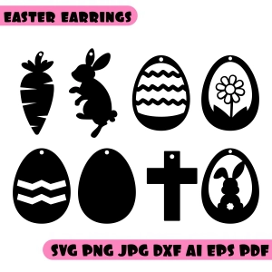 Easter Earrings SVG, DXF Cut Files Easter Day SVG