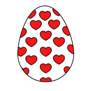 Easter Egg with Hearts SVG Cut File, Cute Easter Egg SVG Easter Day SVG