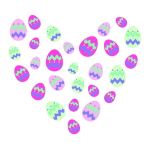 Easter Eggs Heart SVG, Heart Shaped Easter Egg SVG Easter Day SVG