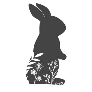 Floral Easter Bunny SVG File, Easter SVG Files Bunnies SVG