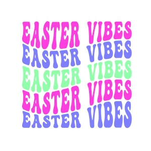 Easter Vibes Retro SVG, Retro Wavy SVG Digital Design Easter Day SVG