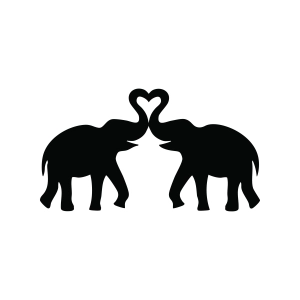 Elephants Making Heart SVG, Love Elephant SVG Wild & Jungle Animals SVG