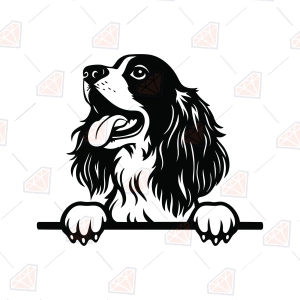 English Springer Spaniel SVG –Peeking Dog Cut File