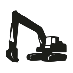 Excavator SVG Design, Black Excavator Silhouette Building And Landmarks