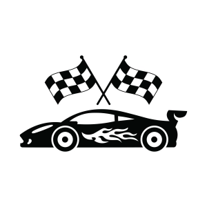 F1 Race SVG with Racing Flags Car SVG