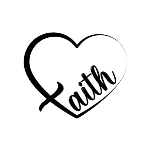 Faith Heart SVG Cut File, Faith with Heart Instant Download Christian SVG