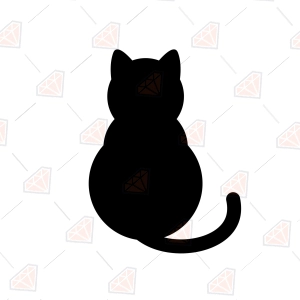 Fat Cat SVG, Sitting Cat Silhouette
