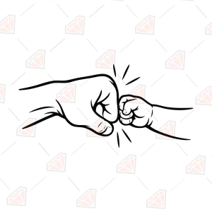 Father and Son Fist Bump SVG