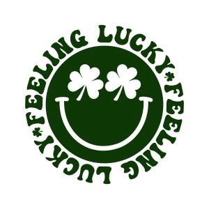 Feeling Lucky Smiley Face SVG, Retro St Patty's Day SVG St Patrick's Day SVG