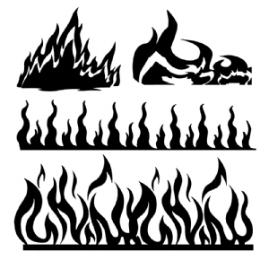 Fire Flames Bundle SVG Cut File, Instant Download Vector Illustration