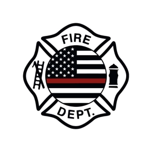 Firefighter Department Logo with Flag SVG, Fireman Department SVG Firefighter SVG