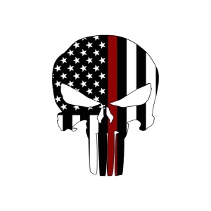 Firefighter Punisher SVG Cut File, Punisher USA Flag SVG Firefighter SVG