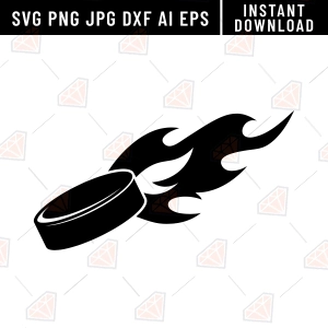 Flaming Hockey Puck SVG Svg