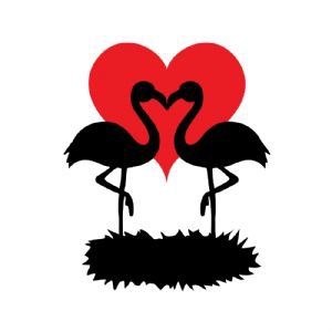 Flamingo Couple Love SVG, Heart SVG Digital Design Flamingo SVG