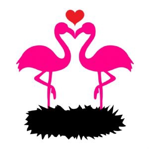 Pink Flamingo Couple Love SVG, Valentine's Day SVG Flamingo SVG