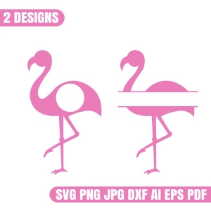 Flamingo Monogram SVG, Flamingo SVG Cut Files Flamingo SVG