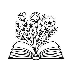 Floral Book SVG, Book with Flowers SVG Bookish SVG