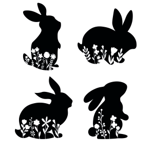 Floral Easter Bunny SVG Bundle Bunnies SVG