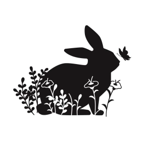 Floral Bunny SVG Cut File, Easter Flower Bunny SVG Easter Day SVG