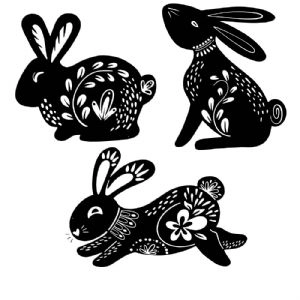 Floral Bunny SVG Bundle, Flower Easter Bunny SVG Easter Day SVG