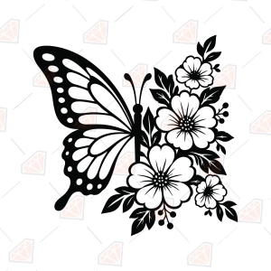 Floral Butterfly SVG – Cut File for Cricut & Silhouette