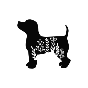 Floral Dog SVG Cut File Dog SVG