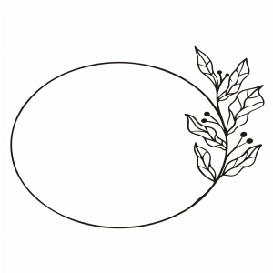 Floral Ellipse SVG, Oval Wreath Cut File Instant Download Vector Illustration