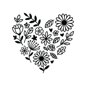 Floral Heart, Heart Made Flowers SVG Flower SVG