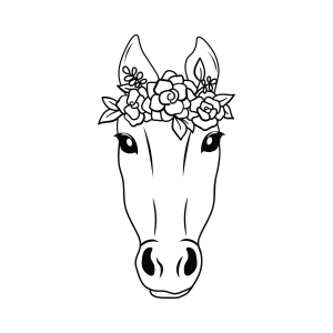 Floral Horse Face SVG Design Horse SVG