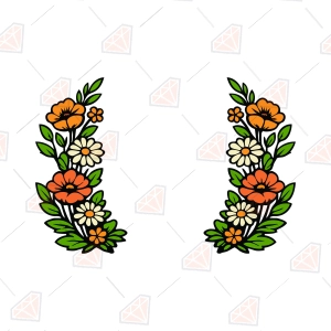 Floral Monogram Frame SVG – Colorful  Floral Cut File