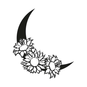 Floral Moon SVG Cut File, Instant Download Sky/Space