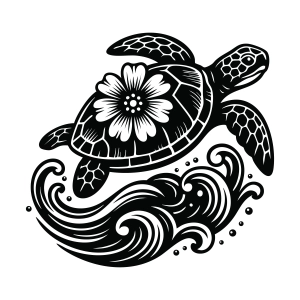 Floral Turtle SVG, Turtle with Flowers SVG Sea Life and Creatures SVG