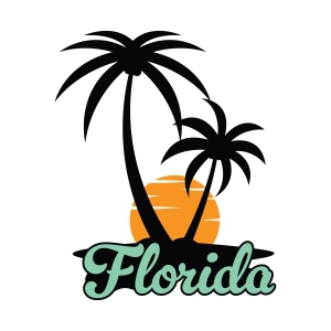 Florida Sunset SVG, Beach Palm Trees SVG USA SVG