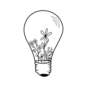 Flower Bulb SVG, Floral Lightbulb SVG Instant Download Flower SVG