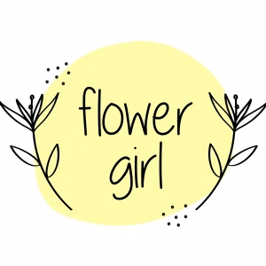Flower Girl Yellow Background SVG, Flower Girl SVG Instant Download Flower SVG