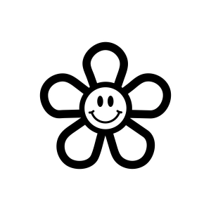 Basic Flower with Smiley Face SVG, PNG, JPG Files Smiley Face SVG