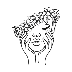 Floral Woman SVG, Flower Head Girl SVG Flower SVG
