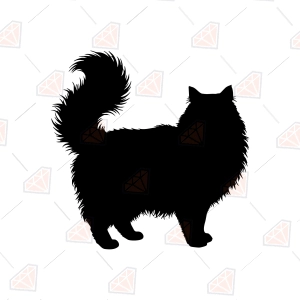 Fluffy Cat SVG, Fluffy Cat Silhouette