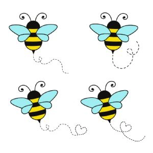 Flying Bee Path SVG, Layered Bee SVG Bundle Bee SVG