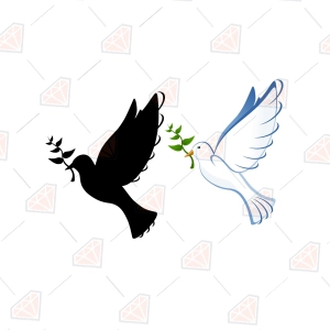 Flying Dove Silhouette SVG, Dove Vector Instant Download