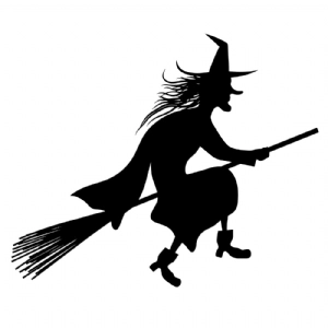 Halloween Witch SVG Silhouette, Witch Clipart Cut File Halloween SVG