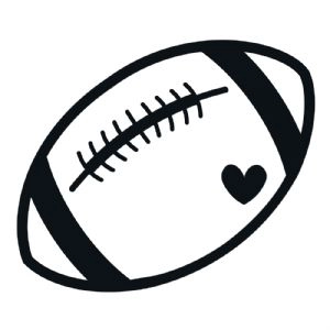 Football Ball with Heart SVG, Football SVG Instant Download Football SVG